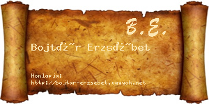 Bojtár Erzsébet névjegykártya